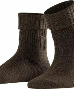 FALKE Striggings Rib Zacht Zonder Motief Met Rib Winter Warm Ondoorzichtig Dik Mid-rise Merinowol Bruin Dames Sokken - Maat 35-38