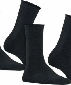 FALKE Happy 2-Pack Zacht Zonder Motief Versterkt Hoogwaardig Mid-rise Robuust Ademend Dekkend Set Katoen Multipack Blauw Dames Sokken - Maat 35-38 -beenmode Verkoop 550x406