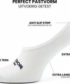 McGregor Footies Dames | Invisible Sneakersok | Maat 36-42 | Footies Wit | 6-pack / 6 Paar | Met Anti-slip!