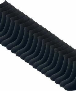 20 Paar Sneakersokken - VANSENZO® - Basic - Zwart - Maat 43-46