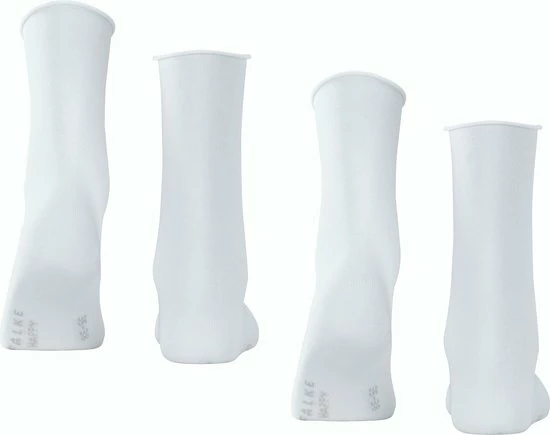 FALKE Happy 2-Pack Zacht Zonder Motief Versterkt Hoogwaardig Mid-rise Robuust Ademend Dekkend Set Katoen Multipack Wit Dames Sokken - Maat 35-38 2 FALKE Happy 2-Pack Zacht Zonder Motief Versterkt Hoogwaardig Mid-rise Robuust Ademend Dekkend Set Katoen Multipack Wit Dames Sokken - Maat 35-38 - Afbeelding 2