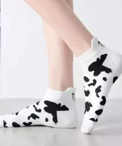 Merkloos Set Van 5 Paar Koeiensokken - Zwart-Wit - Enkelsokken Koe - Unisex - Multipack - Maat 36-41 -beenmode Verkoop 550x445 1