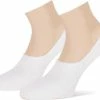 TEckel Sneakersokken 4 PACK No Show Kousenvoetjes Met Lichte Badstof 35/38 Wit Voorgevormde Hiel En Zonder Teennaad