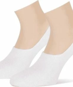 TEckel Sneakersokken 4 PACK No Show Kousenvoetjes Met Lichte Badstof 35/38 Wit Voorgevormde Hiel En Zonder Teennaad