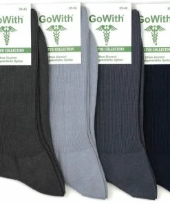 GoWith - Katoen Sokken - Diabetes Sokken - 4 Paar - Warme Sokken - Thermosokken - Huissokken - Sokken Heren - Dames Sokken - Cadeau Sokken - Maat 43-46