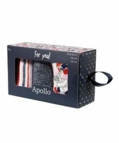 Apollo DAMES SOKKEN - GIFTBOX- MEERKLEURIG MET GLITTER - 3-PACK -beenmode Verkoop 550x472