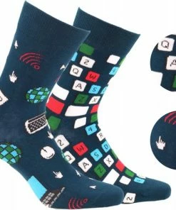 2pack Gatta-Wola Katoenen Lange Sokken Funky, 2 Verschillende Patronen, Maat 43-46, Netwerk Patroon