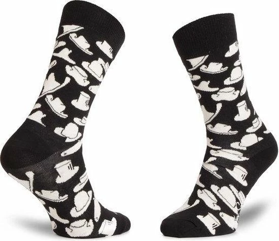 Happy Socks Hats Sokken, Zwart/Wit - Maat 36-40 3 Happy Socks Hats Sokken, Zwart/Wit - Maat 36-40 - Afbeelding 3