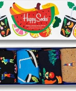 Happy Socks Healthy Lifestyle Giftbox 4P Multi - 36-40 -beenmode Verkoop 550x478