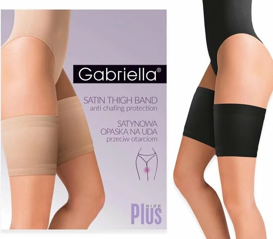 Gabriella Gladde Satijnen Dijenband 15 Cm Breed, Beige, Maat 3/4 ( M/L ), 58-68 Cm 5 Gabriella Gladde Satijnen Dijenband 15 Cm Breed, Beige, Maat 3/4 ( M/L ), 58-68 Cm - Afbeelding 5