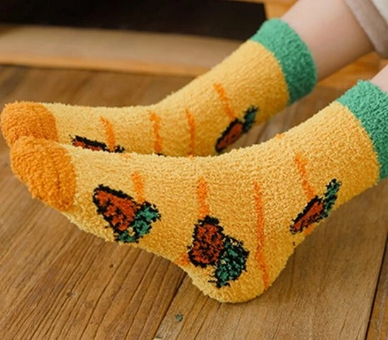 GrandSock Leuke Dames Warme Sokken - Fluffy Sokken - 5 Paar - Huissokken - Print Wortel / Pampeon - 36-40 - Dikken Sokken 2 GrandSock Leuke Dames Warme Sokken - Fluffy Sokken - 5 Paar - Huissokken - Print Wortel / Pampeon - 36-40 - Dikken Sokken - Afbeelding 2
