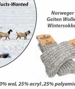 Merkloos 6-Paar Norweger Geiten Wollen Wintersokken-Maat 35-38