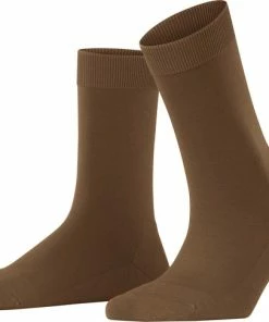 FALKE ClimaWool Versterkt Zonder Patroon Ademend Warm Droog Milieuvriendelijk Elegant Duurzaam Lyocell Maagdelijke Wol Bruin Dames Sokken - Maat 39-40