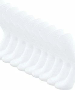 SQOTTON 10 Paar Sokken - Rib - 100% Katoen - Naadloos - Niet Knellende Sokken - Wit - Maat 47-50
