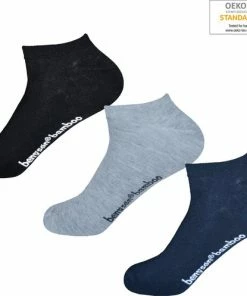 Merkloos BENYSØN® Bamboe Sneakersokken Naadloos | Blauw, Grijs, Zwart | Maat 41-46 | Seamless Toes | OEKO-TEX Standaard 100