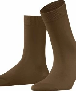 FALKE Cotton Touch Zacht Zonder Motief Zomer Elegant Fijn Hoge Kwaliteit Ondoorzichtig Mid-rise Comfortabel Katoen Bruin Dames Sokken - Maat 35-38