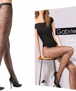 Gabriella EMILY Panty’s 20 DEN Zwart Met Hartjes Maat 3- M -beenmode Verkoop 550x504 1