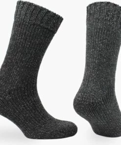 Norfolk - Klassieke Wollen Dikke Zware Laarssokken - 3 Paar - Ragg - 39-42 - Zwart