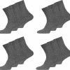 Merkloos Noorse Sokken - 12 Paar - Maat 43-46 - Donker Grijs - Warm - Winter - Wol - MET GRATIS SCHOENLEPEL