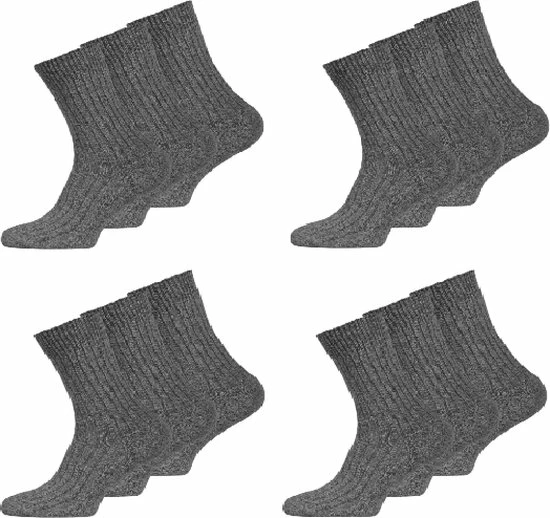 Merkloos Noorse Sokken - 12 Paar - Maat 43-46 - Donker Grijs - Warm - Winter - Wol - MET GRATIS SCHOENLEPEL 1 Merkloos Noorse Sokken - 12 Paar - Maat 43-46 - Donker Grijs - Warm - Winter - Wol - MET GRATIS SCHOENLEPEL