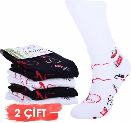 Merkloos Grappige Sokken, Ziekenhuis Zorg (stethoscoop ,spuit, Hart) 3 Merkloos Grappige Sokken, Ziekenhuis Zorg (stethoscoop ,spuit, Hart) - Afbeelding 3