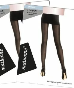 2 Pack Marianne Panty 60 Denier Almost Black XXXL