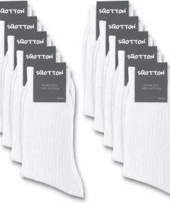 SQOTTON 10 Paar Sokken - Rib - 100% Katoen - Naadloos - Niet Knellende Sokken - Wit - Maat 47-50 5 SQOTTON 10 Paar Sokken - Rib - 100% Katoen - Naadloos - Niet Knellende Sokken - Wit - Maat 47-50 -beenmode Verkoop 550x537 1