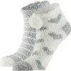 Apollo Dames Bedsokken/huissokken 2-pack Wit/grijs One Size