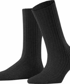 FALKE Cosy Wool Boot Dames Sokken - Grijs - Maat 35-38