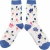 Merkloos Miss Sparrow Bamboe Damessokken Ditsy Flower - Silver