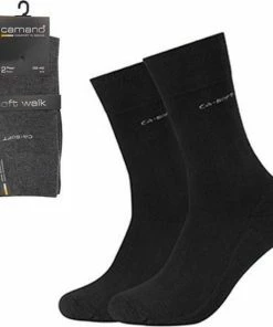 Camano Ca Soft 2 PACK Badstof Zool Unisex Zwart 43/46 Naadloos Zonder Knellende Boord