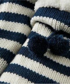 Apollo Dames Anti-slip Huissokken/slofsokken Navy/wit Gestreept Maat 36-41 -beenmode Verkoop 550x550 108