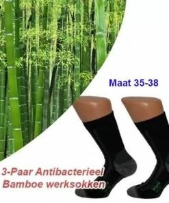 Boru Bamboo 3-Paar Antibacterieel Bamboe Werksokken | Maat 35-38