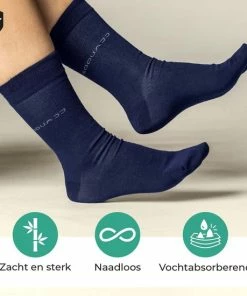 SQQUADD Bamboo Wear SQQUADD® Bamboe Sokken Dames En Heren - Unisex 10-pack - Maat 35-38 - Naadloos En Duurzaam - Tegen Zweetvoeten - Bamboo - Zwart/Blauw -beenmode Verkoop 550x550 30