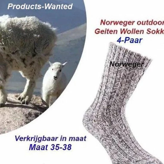 Merkloos 4-Paar Norweger Geiten Wollen Wintersokken-Maat 35/38 2 Merkloos 4-Paar Norweger Geiten Wollen Wintersokken-Maat 35/38 - Afbeelding 2