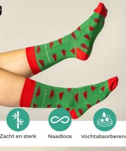 SQQUADD Bamboo Wear SQQUADD® Bamboe Sokken Dames En Heren - Unisex - Maat 43-46 - Naadloos En Duurzaam - Tegen Zweetvoeten - Bamboo - Groen/Rood -beenmode Verkoop 550x550 41