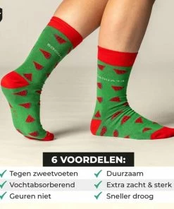 SQQUADD Bamboo Wear SQQUADD® Bamboe Sokken Dames En Heren - Unisex - Maat 43-46 - Naadloos En Duurzaam - Tegen Zweetvoeten - Bamboo - Groen/Rood -beenmode Verkoop 550x550 42