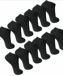 Merkloos 4 Paar Zwarte Enkel Sokken Dames Maat 39-42 - Lage Sokken - Sokjes