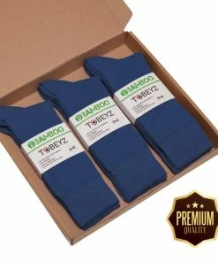 Tobeyz Premium Quality Bamboe Sokken 80% - 4 Paar - Kleur Blauw - Maat 43/46 - Damessokken - Herensokken