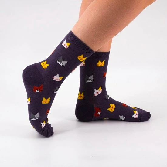 Merkloos Tites Chaussettes - Katten Sokken Giftbox - 5x Lange Sokken - Lange Grappige Sokken - One Size (36-42) - Zwart, Lichtblauw, Rood, Wit, Donkerblauw - Kattenliefhebber - Altijd Goed Cadeau 2 Merkloos Tites Chaussettes - Katten Sokken Giftbox - 5x Lange Sokken - Lange Grappige Sokken - One Size (36-42) - Zwart, Lichtblauw, Rood, Wit, Donkerblauw - Kattenliefhebber - Altijd Goed Cadeau - Afbeelding 2