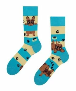 Good Mood Sokken - Hondjes En Strepen - Unisex Maat 43-46