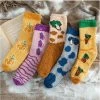 GrandSock Leuke Dames Warme Sokken - Fluffy Sokken - 5 Paar - Huissokken - Print Wortel / Pampeon - 36-40 - Dikken Sokken