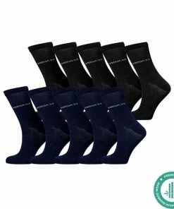 SQQUADD Bamboo Wear SQQUADD® Bamboe Sokken Dames En Heren - Unisex 10-pack - Maat 35-38 - Naadloos En Duurzaam - Tegen Zweetvoeten - Bamboo - Zwart/Blauw