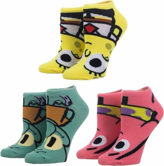 Difuzed Spongebob Squarepants Enkelsokken 3pack - Spongebob, Patrick, Octo - Nickelodeon 1 Difuzed Spongebob Squarepants Enkelsokken 3pack - Spongebob, Patrick, Octo - Nickelodeon