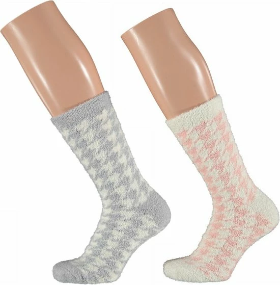 Apollo - Dames Bedsokken/huissokken 2-pak Grijs Maat 36-41 1 Apollo - Dames Bedsokken/huissokken 2-pak Grijs Maat 36-41