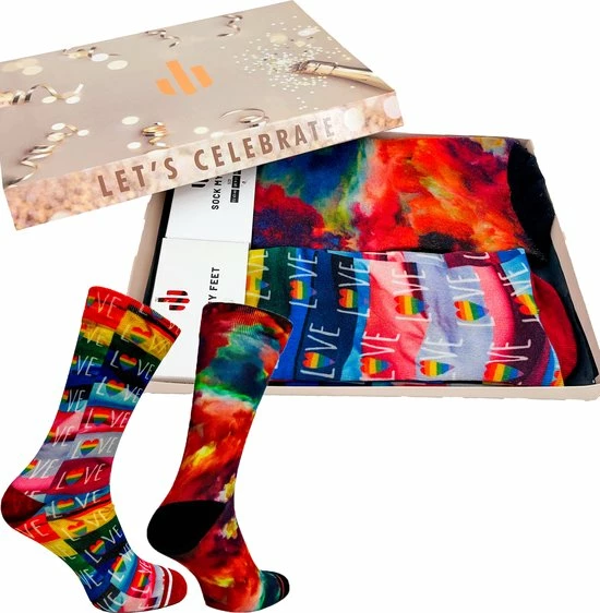 Sock My Feet - Grappige Sokken - 2 Pack - Maat 39-42 - Sokken Giftbox - Funny Socks - Vrolijke Sokken - LHBTIQ Sokken - Gekke Sokken - Grappige Cadeaus - Socks First. 1 Sock My Feet - Grappige Sokken - 2 Pack - Maat 39-42 - Sokken Giftbox - Funny Socks - Vrolijke Sokken - LHBTIQ Sokken - Gekke Sokken - Grappige Cadeaus - Socks First.