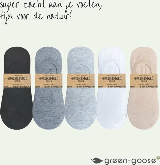 Merkloos Green-goose® 5 Paar Sneakersokken | Bamboe | Footies | Unisex | Anti Zweet | 43-46 | 100% Ecologisch | Anti Transpirant 2 Merkloos Green-goose® 5 Paar Sneakersokken | Bamboe | Footies | Unisex | Anti Zweet | 43-46 | 100% Ecologisch | Anti Transpirant - Afbeelding 2