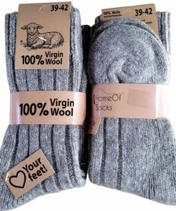 Homesocks Luxe Wollen Huissokken Bruin - Homeofsocks Uniseks Sokken Van Hoogwaardig Kwaliteit 4 Paar