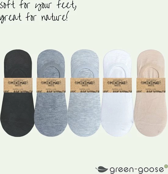 Merkloos Green-goose® 5 Paar Sneakersokken | Bamboe | Footies | Unisex | Anti Zweet | 43-46 | 100% Ecologisch | Anti Transpirant 6 Merkloos Green-goose® 5 Paar Sneakersokken | Bamboe | Footies | Unisex | Anti Zweet | 43-46 | 100% Ecologisch | Anti Transpirant - Afbeelding 6