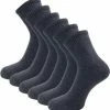 6 Paar Badstof Quarter Sneakersokken - SQOTTON - Grijs - Maat 43-46